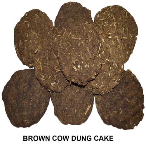 Brown Cow Dung Cake 4 inch ,1 inch thick pack of 6